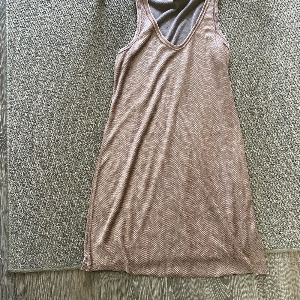 Sleeveless Shimmery Light brown  Goldtone Slip Dress